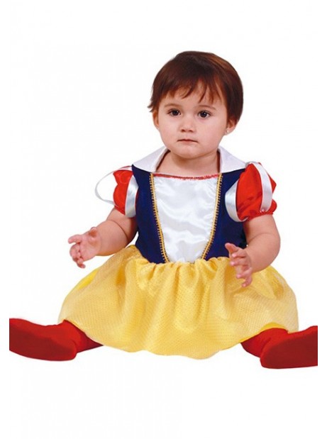 Costume Principessa Baby Tg. 12/24 Mesi Biancaneve Vestito carnevale bambina