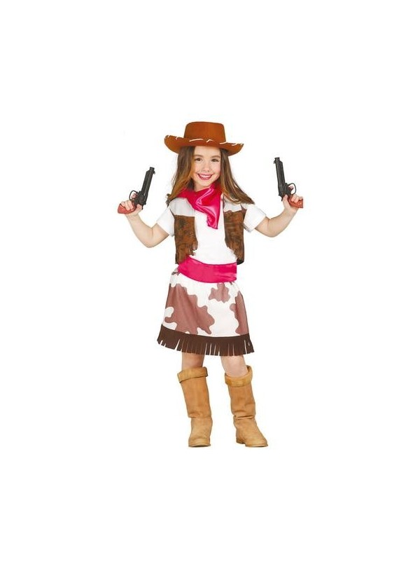 Costume da cowgirl con vestito stampato per bambina
