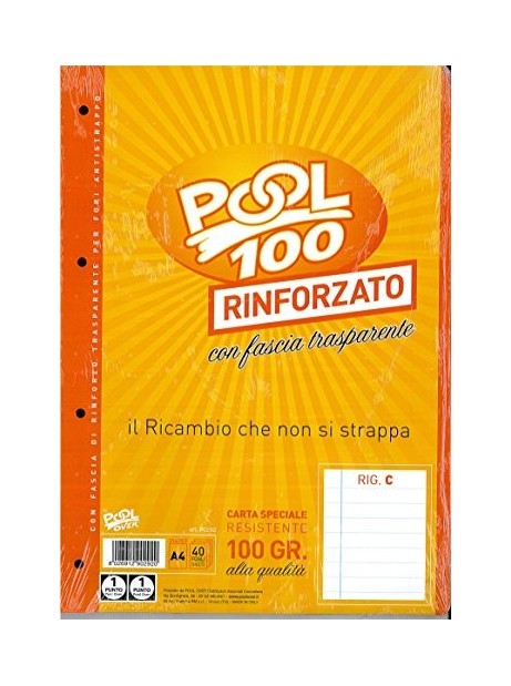 Ricambio Pool Fogli a Buchi Maxi Rinforzati 5 MM 100 Gr. -5 Confezione 40  Fogli