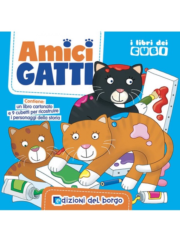 Libro Amci Gatti con puzzle a cubi