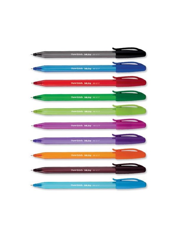 Penna a Sfera PaperMate InkJoy 100 con tappo punta 1mm nera rossa blu  colorata