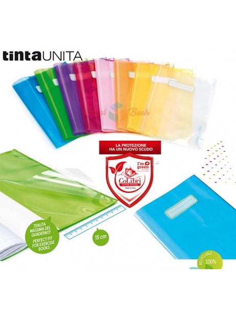 Copertina Quaderno Eco Shield Antibatterica Colorata Trasparente