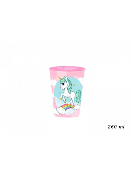 Bicchiere Unicorno in Plastica Melamina 260ml Asilo bambina