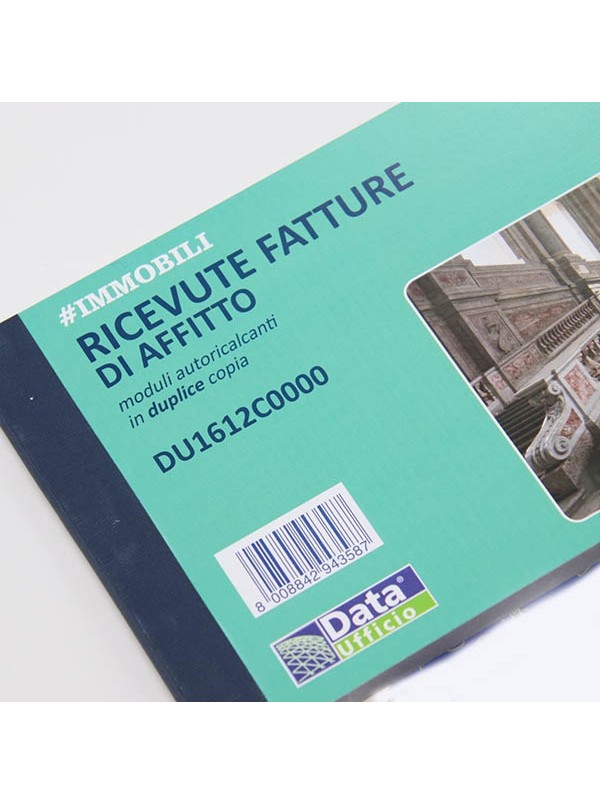 Blocco Ricevute Fatture di Affitto Fitto10x17cm Duplice Copie Autocalcante  Mod. 70/A