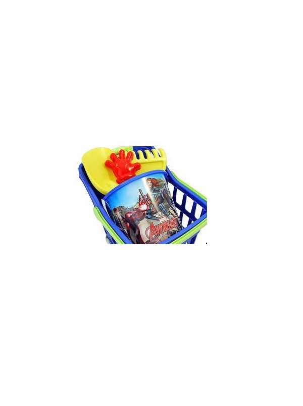 Trolley Avengers carrello spesa con Giochi mare per bambini secchiello  paletta