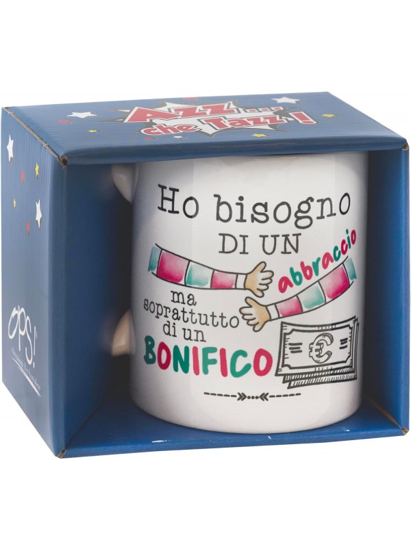Tazza Mug in Ceramica Personalizzata con frasi divertenti - Ho bisogno di  un abbraccio