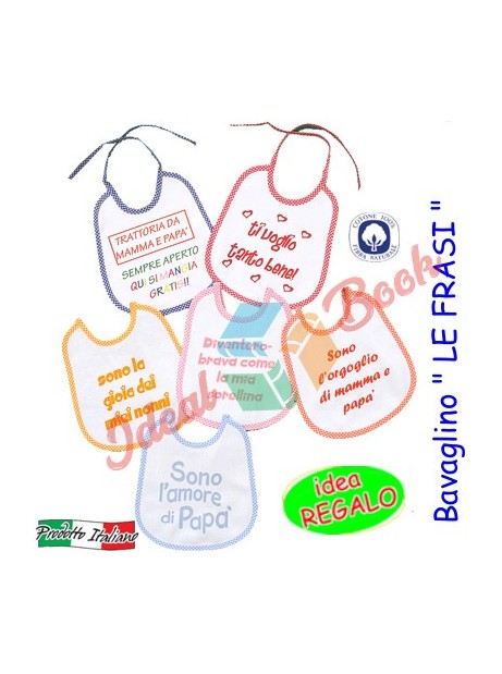 Set asilo Bambina: Bavetta grande + Tovaglietta + Sacca in cotone SIGGI